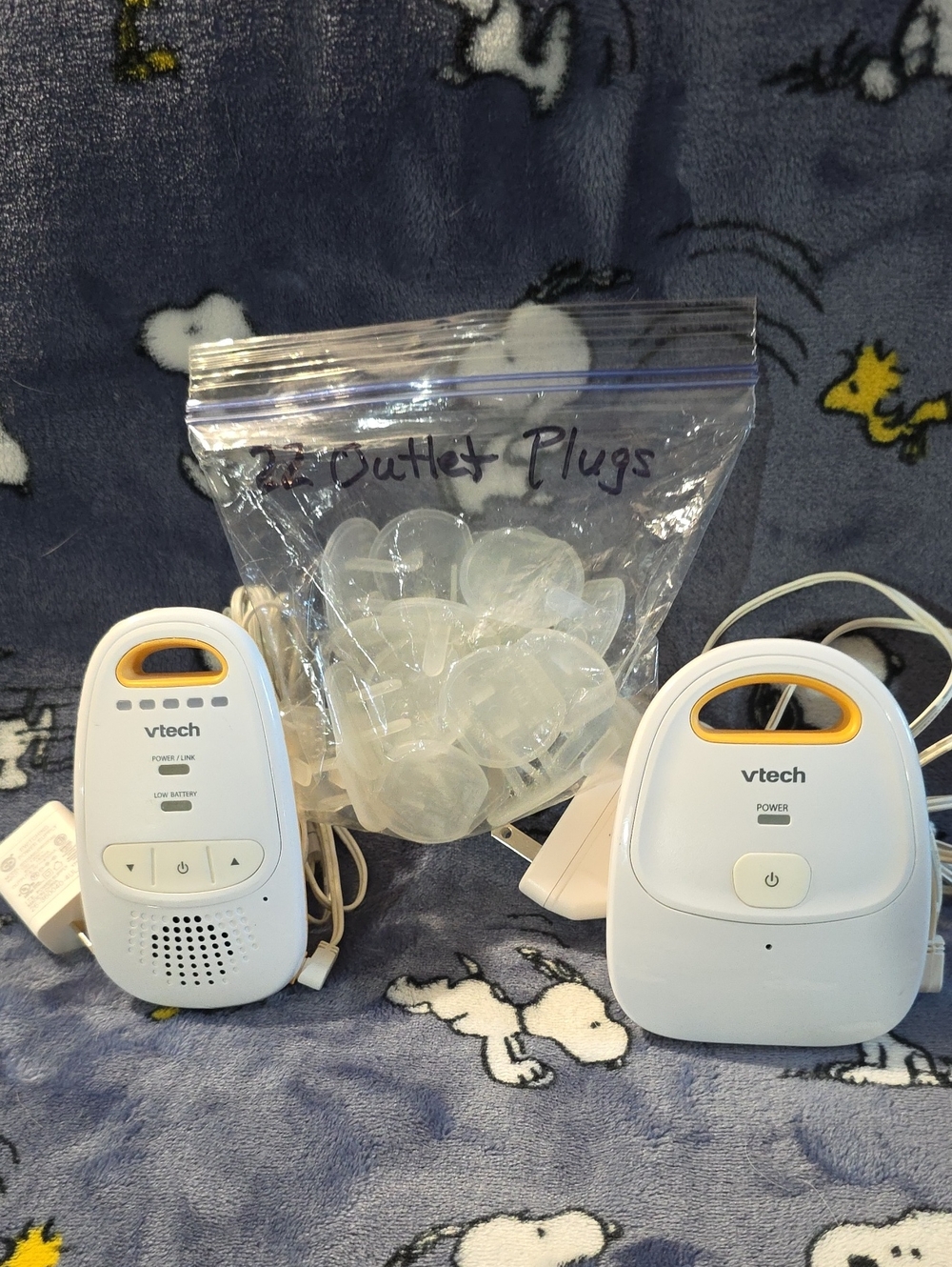 VTech White and Yellow Baby Monitor Set with Outlet Plugs